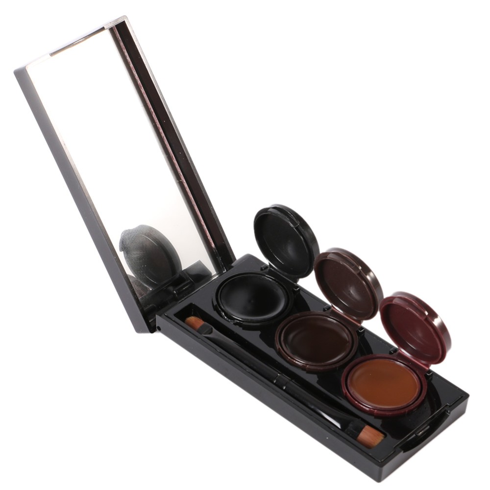 New Fashion Waterproofs Eyebrow And Eyeliner Gel Cream 3 Colors With Makeup Brush Beauty Eyebrow Powder Kit